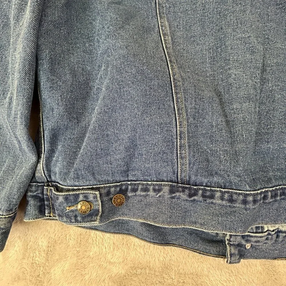 Sandy River Denim Jacket 100% Cotton Mens Large-Tall Chore Coat Biker Very Large - Picture 7 of 7